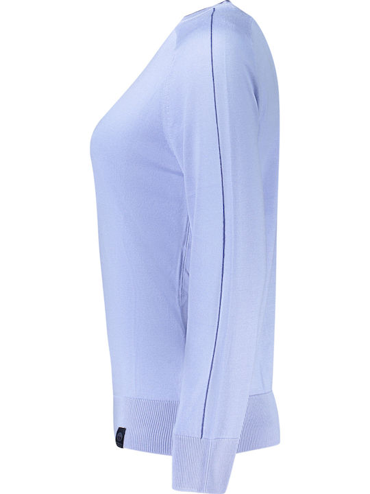 Women's Long Sleeve Cotton Sweater Azure