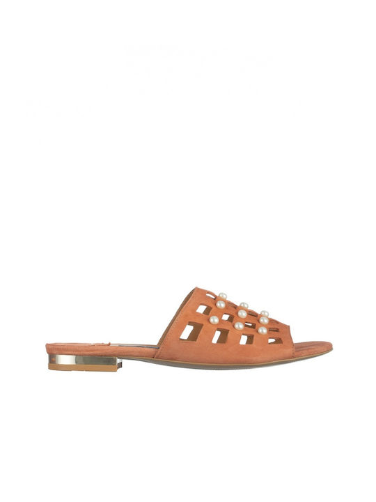 Sandale Casual Damă Din Piele Portocalii