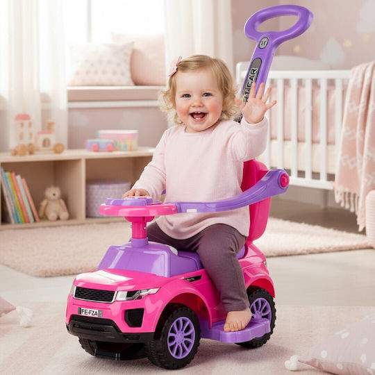 Ride-On Push Walker for Children with Parental Handle Sports Car Pink