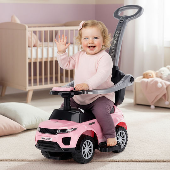 Rutschauto Schiebewagen Kinder Griff Sportwagen Hellrosa