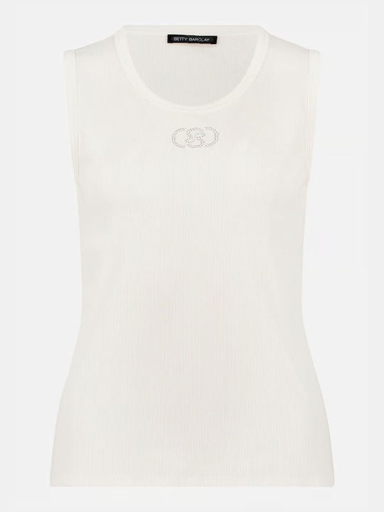 Damenbluse Baumwollärmellos Offwhite