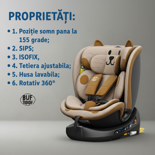 Buf Boof B-Joy Deluxe Scaun Auto i-Size cu Isofix OrangeCAT 0-36 kg