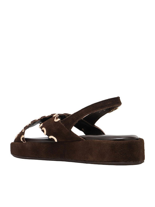 Women's Flat Sandals Flatforms Brown