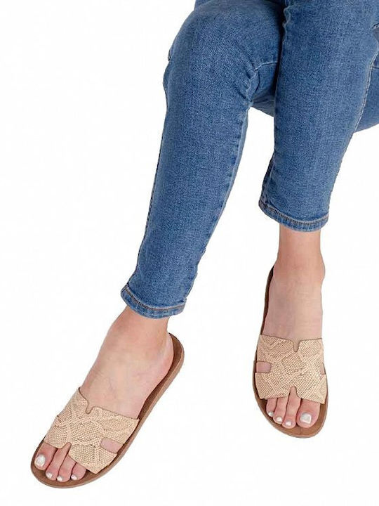 Violeta S420 Leder Flache Damen Sandalen Rosa Gold S420-Roségold-Lizard-36