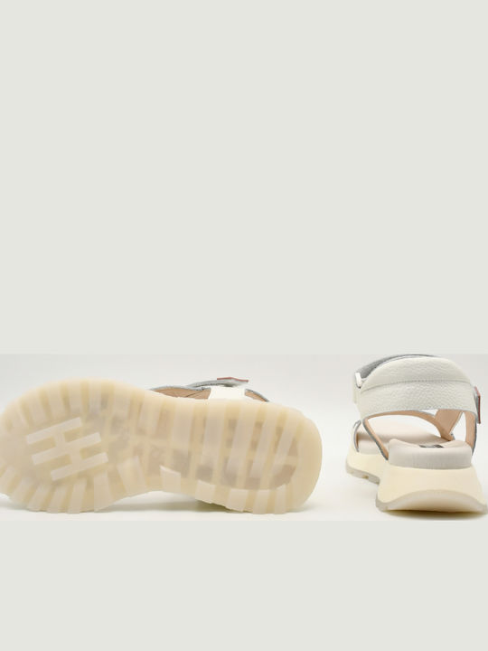 Leather Women's Flat Sandals White
