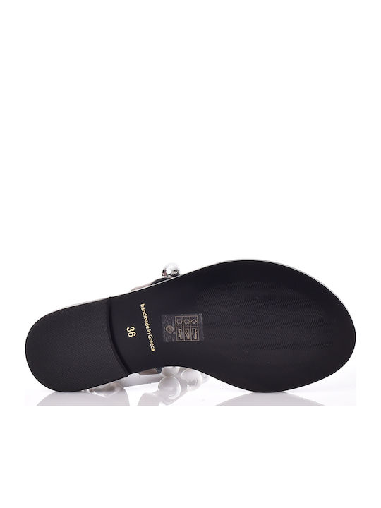 Leder Flache Sandalen für Damen Grau