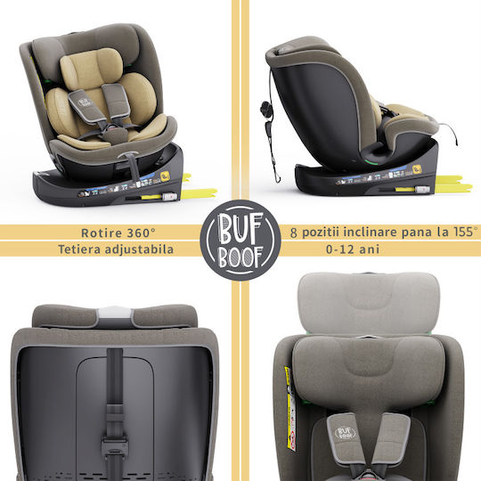 Buf Boof B-Joy Deluxe Autositz i-Size mit Isofix Light Brown 0-36 kg