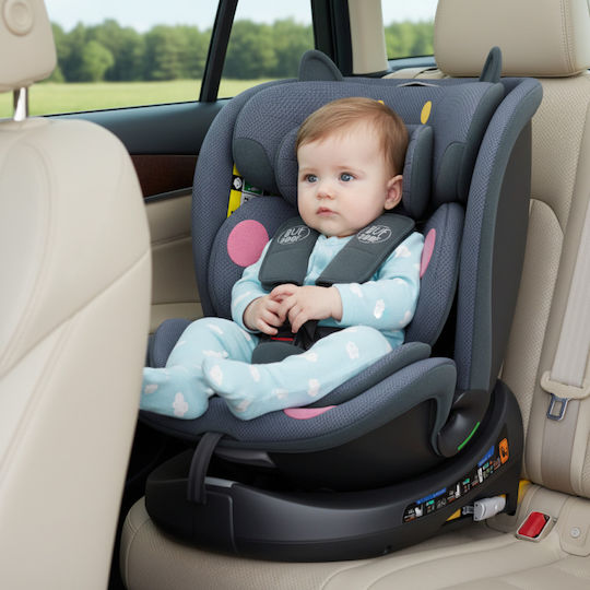 Buf Boof B-Joy Deluxe Scaun Auto i-Size cu Isofix Gri Închis CAT 0-36 kg