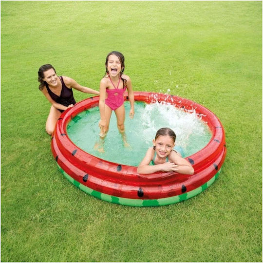Intex Παιδική Στρογγυλή Πισίνα 581lt Φουσκωτή 168x38εκ. Κόκκινη