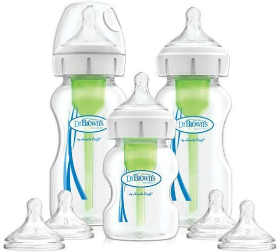 Dr. Brown's Set Plastic Baby Bottles Anti-colic with Silicone Teat Brown 270ml 2 Pieces