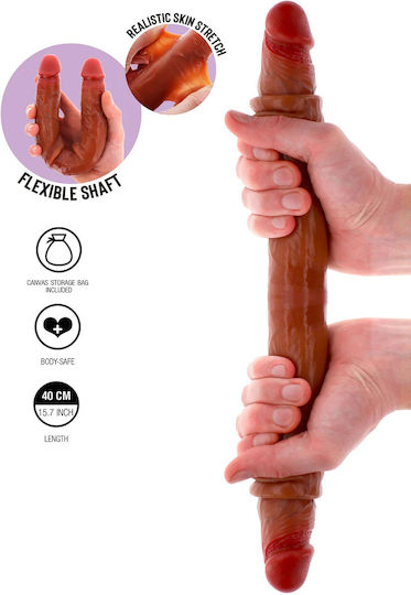 Get Real Διπλό Dildo Καφέ 40cm