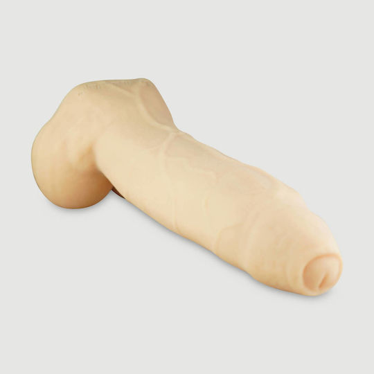Huge Silicone Dildo Veins & Base Thick Straight X-Large Platinum Silicone Dildo Veins 32 Cm Natural