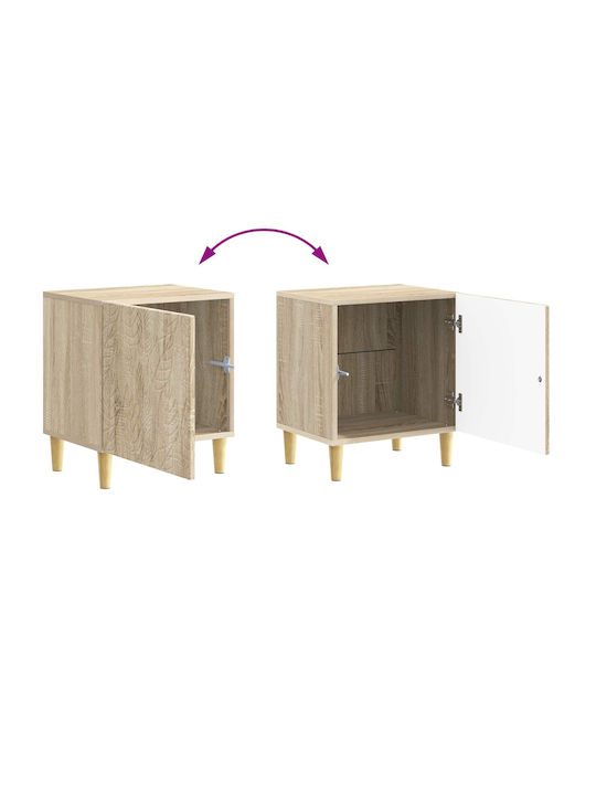 Nachttische Holz Beige 2Stücke 43x34.5x50cm