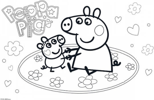 533391 Drawing Pad 23x33cm 40 Sheets Self-Adhesive Stencils 2 Pages Color 2 Designs Peppa Pig Set 12 Pieces Set 12 Pieces