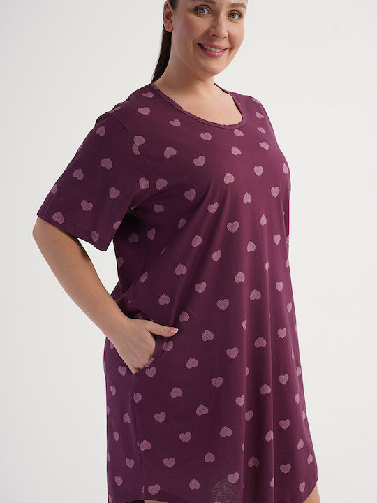 Vienetta Secret Summer Women's Nightgown Eggplant