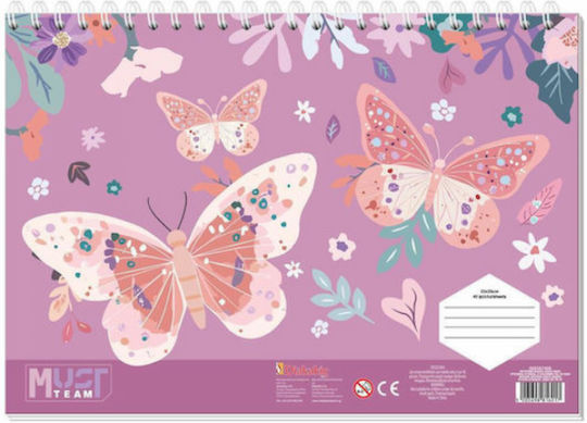 533587 Drawing Pad Must Team 23x33cm 40 Sheets Self-Adhesive Stencil 2 Pages Color 2 Designs Girl 2 Sets 12 Pieces Set 12 Pieces