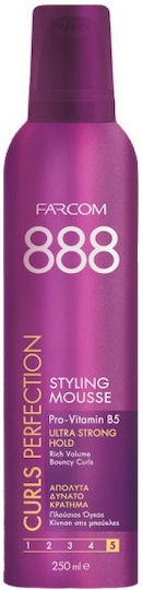 Farcom 888 Styling Mousse Extra Lasting Hold Αφρός Μαλλιών Μπούκλες 250ml