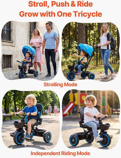 Vevor Toddler Convertible with Parental Handle 6 in 1 for 1-5 Years Blue