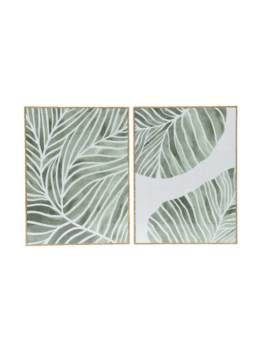 Wall Painting On Canvas In Green Shades Mdf 30x40cm