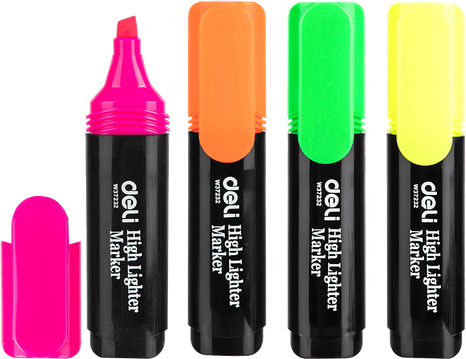 Deli Blister Highlighters Assorted 4pcs