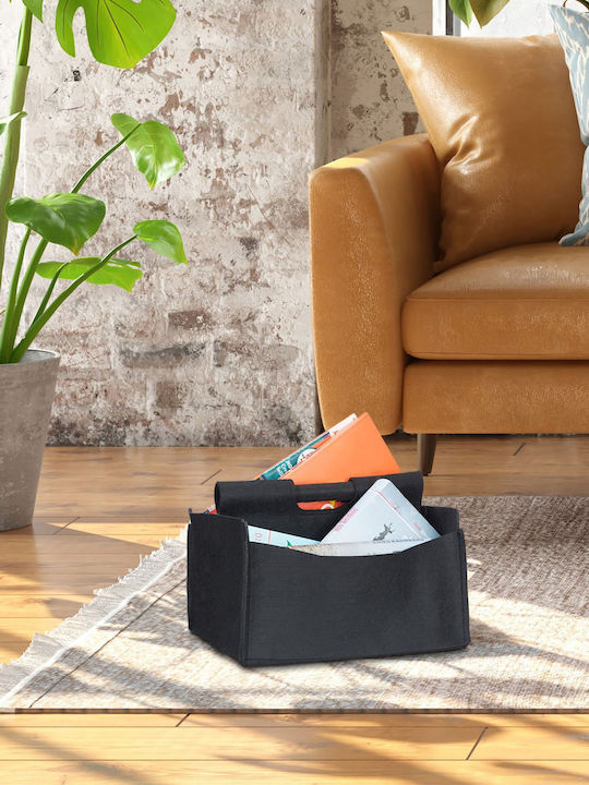 Relaxdays Raft De Reviste Negru 29x24x32cm