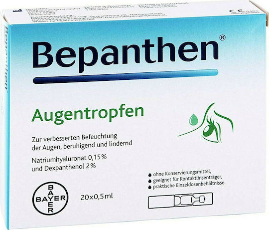 Bepanthen Picături Oftalmice cu Acid Hialuronic pentru Ochi Uscat 20x0.5ml