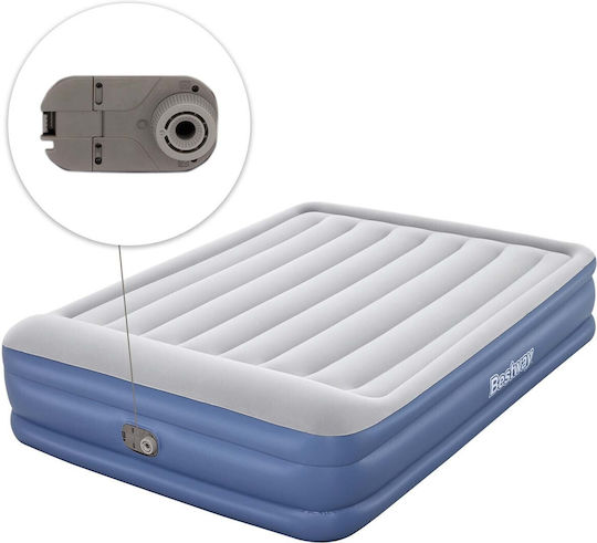Bestway Inflatable Double Air Mattress With Integrated Electric Pump 203x152x46cm