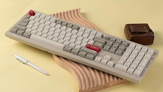 Keychron V6 Max Retro V6M-R4 Ασύρματο Gaming Μηχανικό Πληκτρολόγιο με Custom διακόπτες και RGB φωτισμό (Αγγλικό US) Γκρι