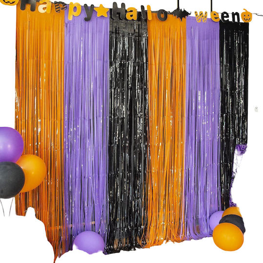 Halloween Decoration Background Orange Purple Black 3 Pieces 1x2 M