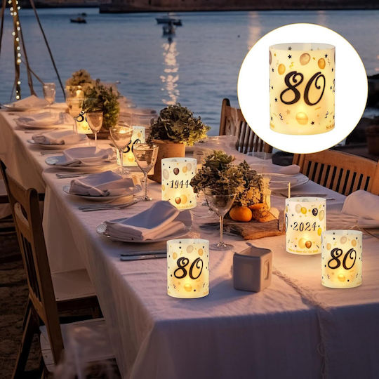 Seutgjie Decorative Lanterns 80th Birthday Set 12 White