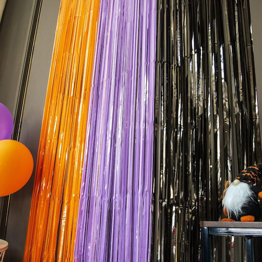 Halloween Decoration Background Orange Purple Black 3 Pieces 1x2 M