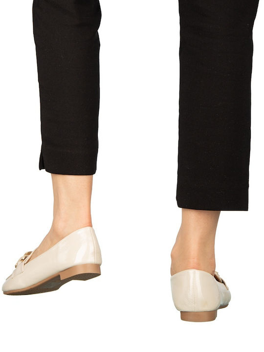 Loafers Dama Din Piele În Culoare Bej