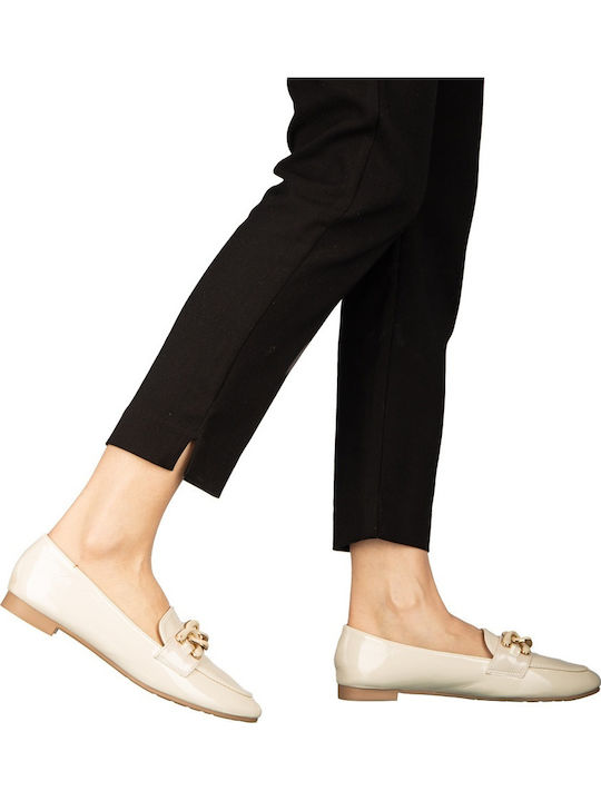 Loafers Dama Din Piele În Culoare Bej