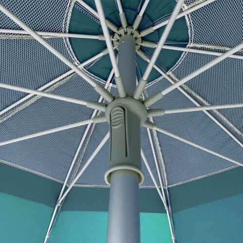 Solart Aluminum Beach Umbrella Diameter 2.2m with UV Protection and Blue Air Duct
