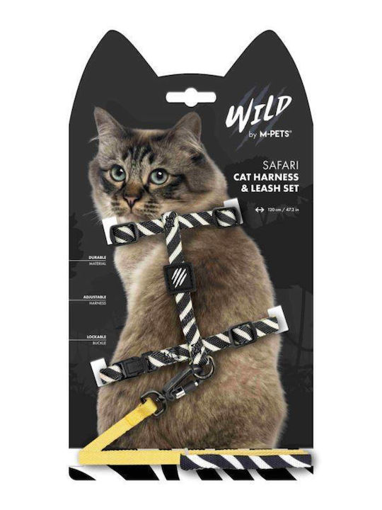 M-pets Σετ Ιμάντα Λουρί Γάτες Wild Safari Περιφέρεια Λαιμού 25 36 Cm Περιφέρεια Στήθους 31-44 Cm