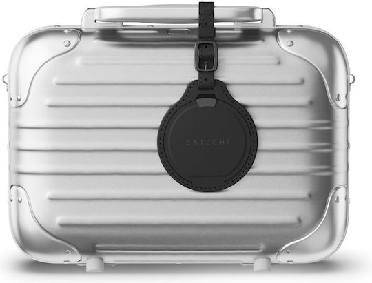 Satechi Vegan-Leder Findall Gepäck-Etikett GPS Tracker Συμβατό Apple Find My Τσάντες Schwarz St-lfaltk