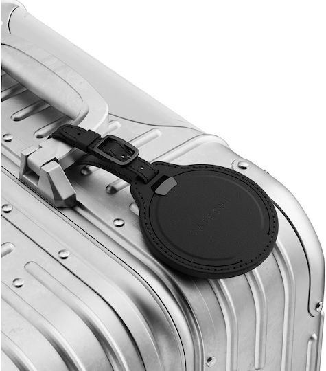 Satechi Vegan-Leder Findall Gepäck-Etikett GPS Tracker Συμβατό Apple Find My Τσάντες Schwarz St-lfaltk