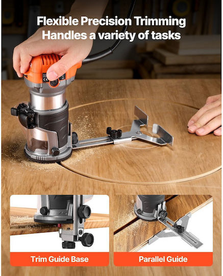 Vevor YXKBJGDSDZJSRZTKS001V2 Trim Router 710W with Speed Setting and with Dust Suction System
