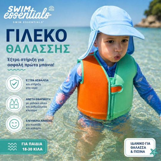 Swim Essentials Kids' Life Jacket Neoprene with Removable Bricks Orange