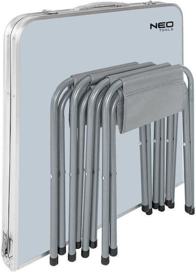 Neo 63-159 Zestaw Biwakowy Stół I 4 Krzesła Składany W Walizkę Neo Tools