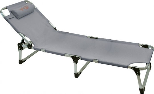 Campus Foldable Aluminum Beach Sunbed Gray 190x58x30cm