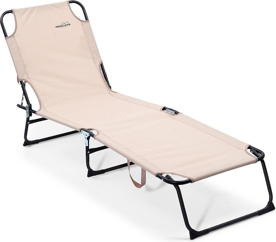 Strandliegen Beige Klappbar Metallisch 187x55x24cm