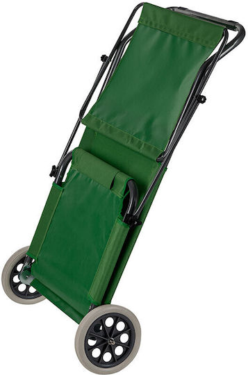 Muhler Beach Sunbeds Green Foldable Steel 147x52x24cm 4 Pieces