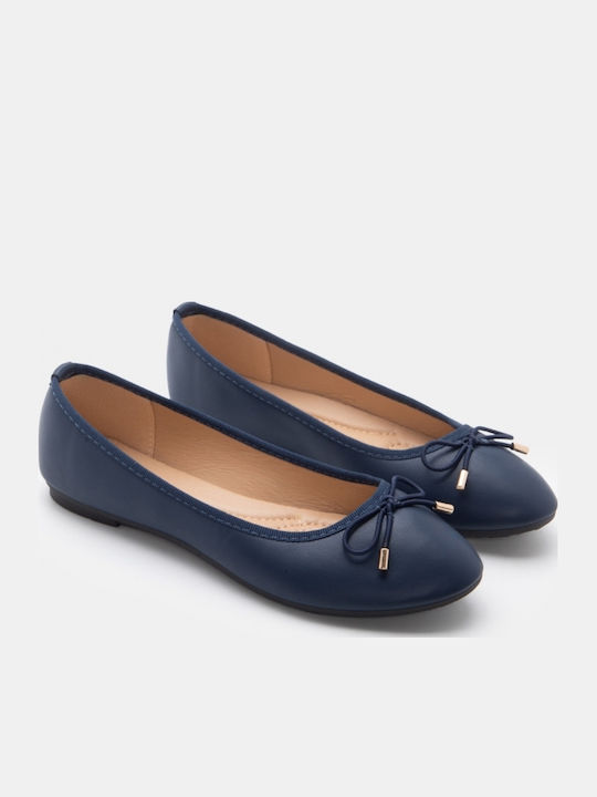 Damen Ballerinas Spitz zulaufend in Marineblau Farbe