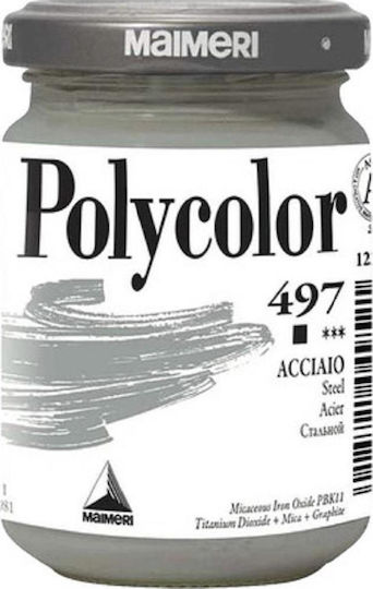 Maimeri Polycolor Acrylic Paint Set in Gray color Stahl 497 140ml 1Stück