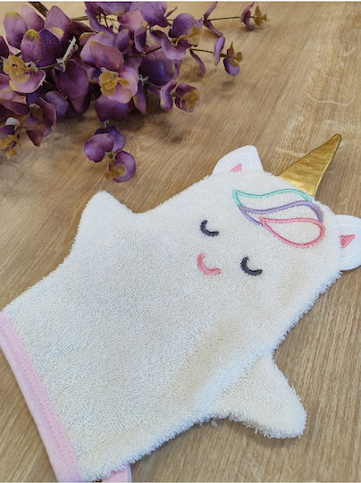 Stewehome Kids' Bath Towel Hooded Unicorn Embroidery 100% Cotton 100x100 Cm