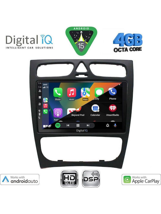 Digital IQ Car Audio System for Mercedes-Benz C Class 1999-2004 Bluetooth USB WiFi GPS Apple CarPlay Android Auto with 9" Touch Screen