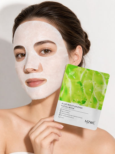 Mzwe Aloe Vera Extract Sheet Mască Fațială pentru Hidratare / Netezire / Curățare cu Niacinamidă 25ml