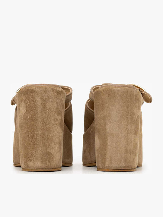 Sommer Damenplattformen Beige
