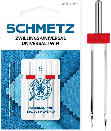 Set 2 Ace Schmetz Twin Needles Dimensiune 80 Distanța între Ace 4 Mm